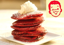 buttermilks red velvet pancakes at hotel shangri-la